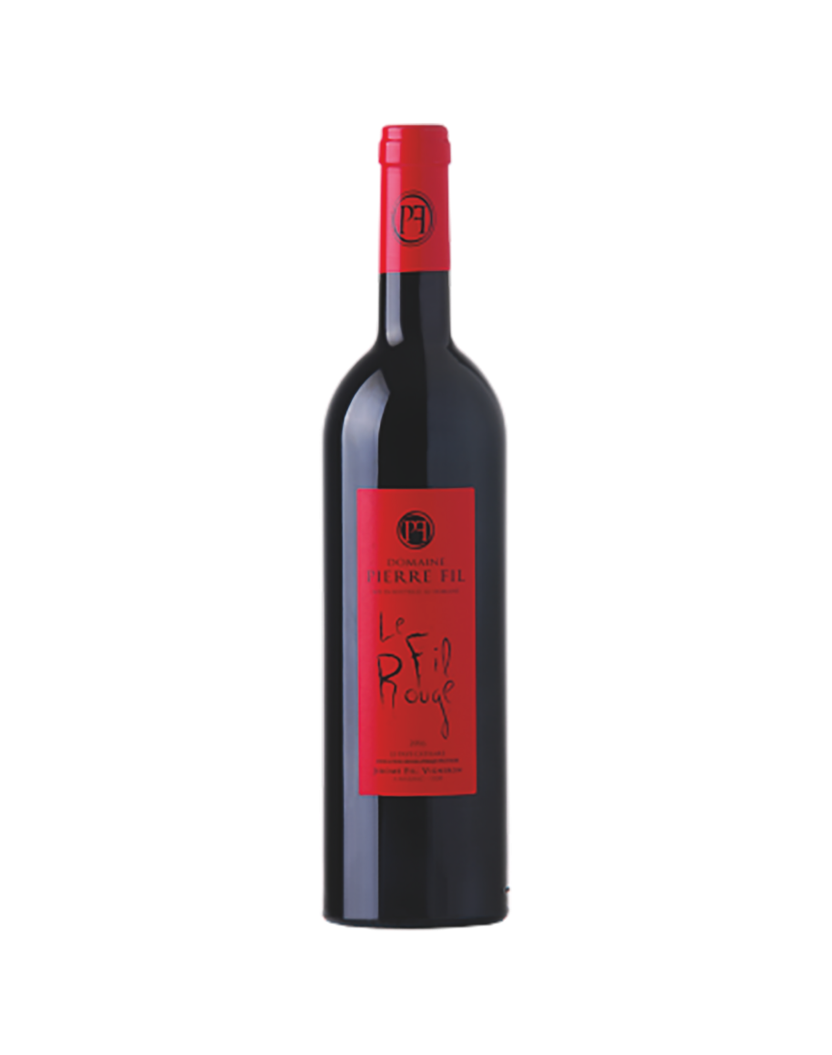 Bouteille de vin Le Fil Rouge du Domaine Pierre Fil, IGP Oc Rouge.