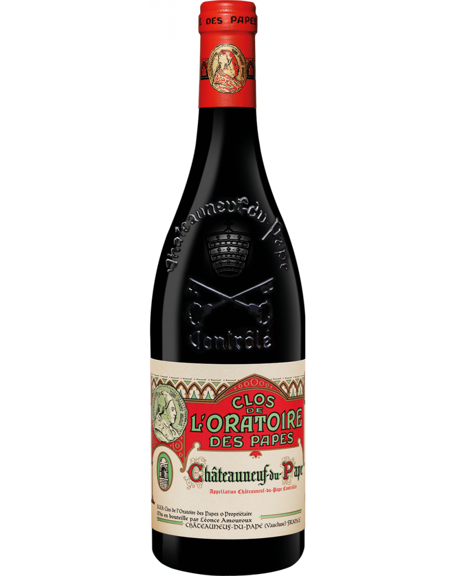 Bouteille de Clos de l'Oratoire des Papes, vin rouge AOP Châteauneuf-du-Pape, 75 cl.