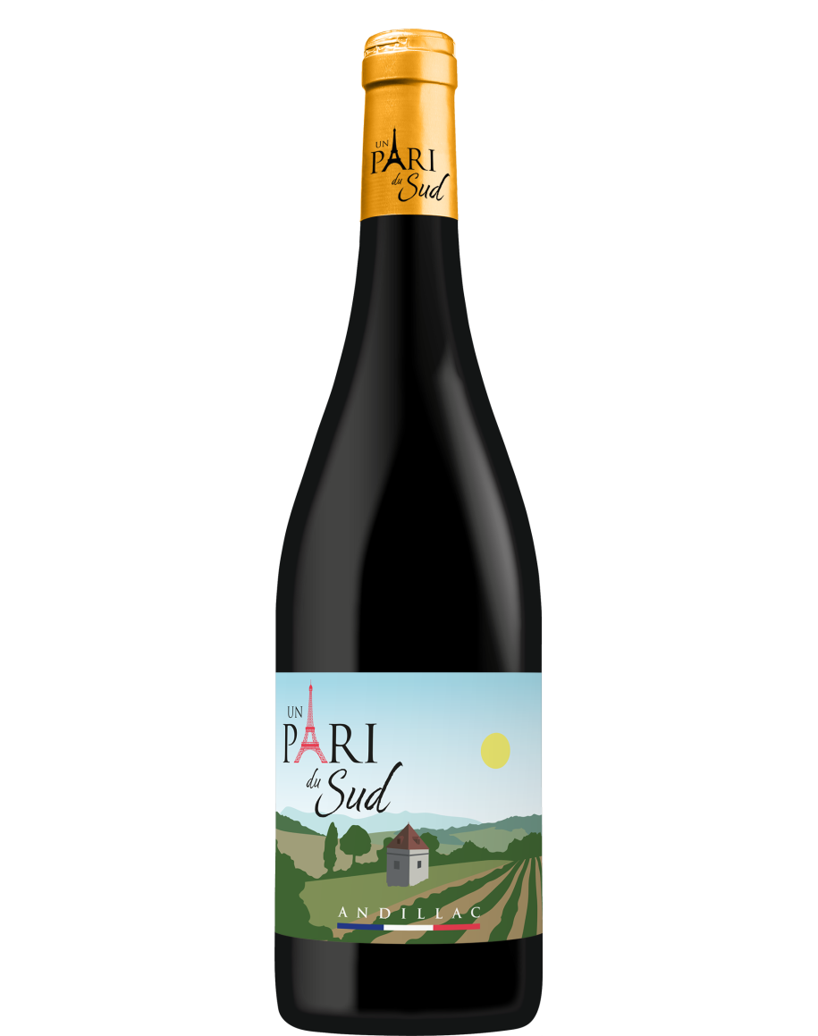 Bouteille de Pari du Sud Rouge, vin rouge IGP Côtes du Tarn, 75 cl.