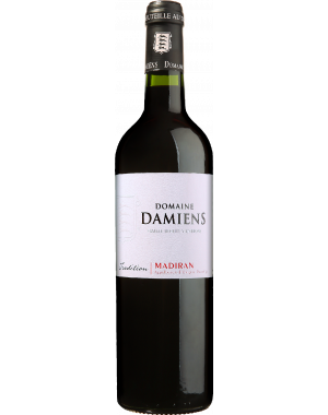 Bouteille de Tradition - Domaine Damiens, vin rouge bio aux arômes de fruits frais et mûrs, 75 cl.