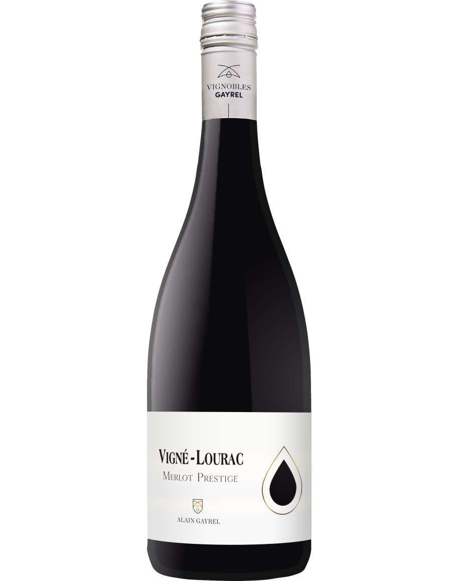 Bouteille de Vigné-Lourac Merlot Prestige - Vignobles Gayrel, vin rouge d’Occitanie, IGP Côtes-du-Tarn