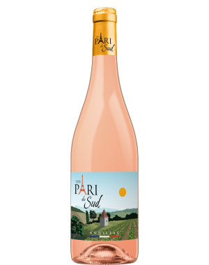 Bouteille de vin rosé Un Pari du Sud, mono-cépage Syrah, IGP Côtes du Tarn.